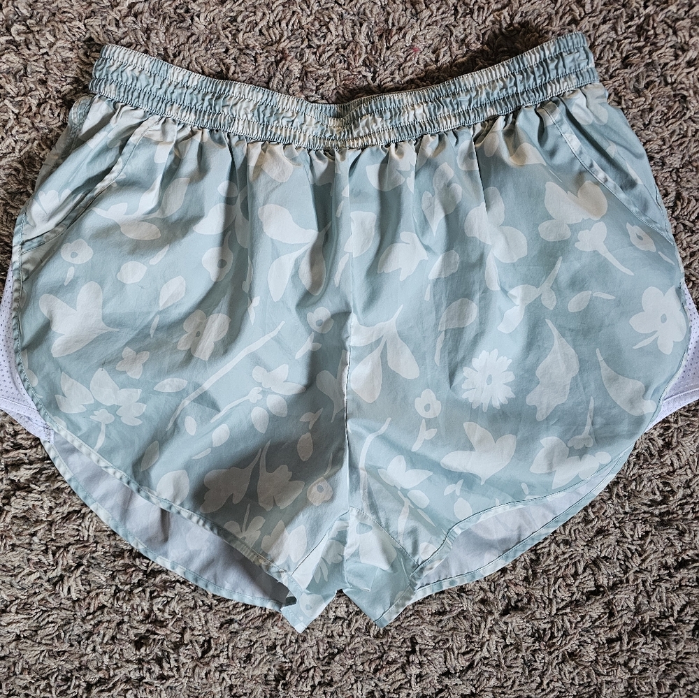 kate spade Mint and White Floral Drawstring Shorts - Size Medium